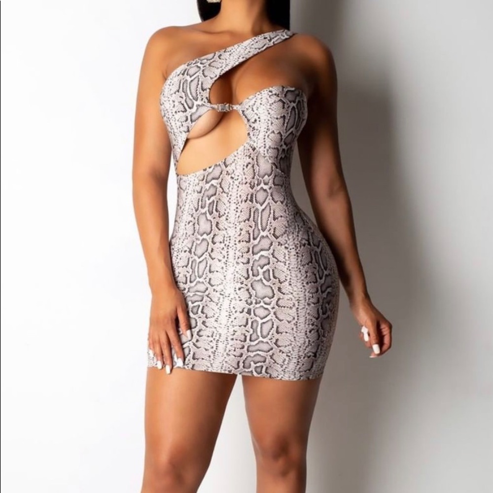 Snakeskin body dress